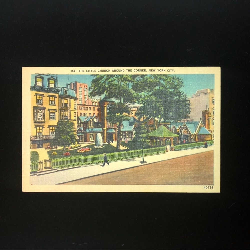 Vintage Little Church... New York City Postcard